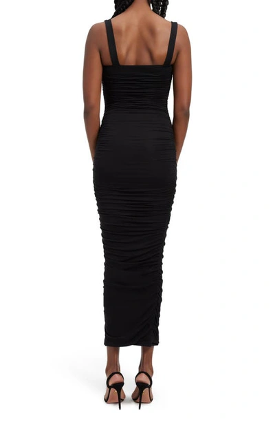 Shop Good American Ruched Maxi Dress In Black