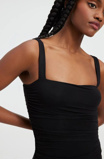 Good American Ruched Maxi Dress In Black