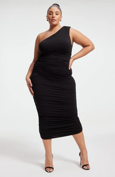 Good American Ruched Maxi Dress In Black