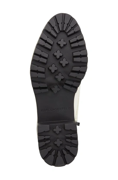 Shop Karl Lagerfeld Pippa Crystal Embellished Platform Boot In Bone