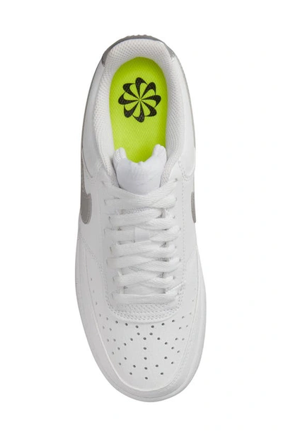 Shop Nike Court Vision Low Sneaker In White/ Metallic Silver-white