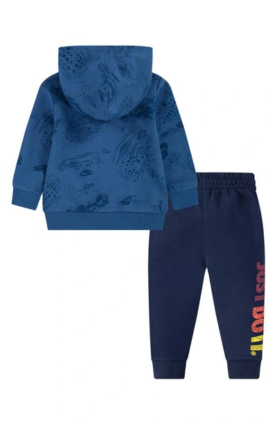 Babies' Graphic Fleece Hoodie & Joggers Set In Midnight Navy