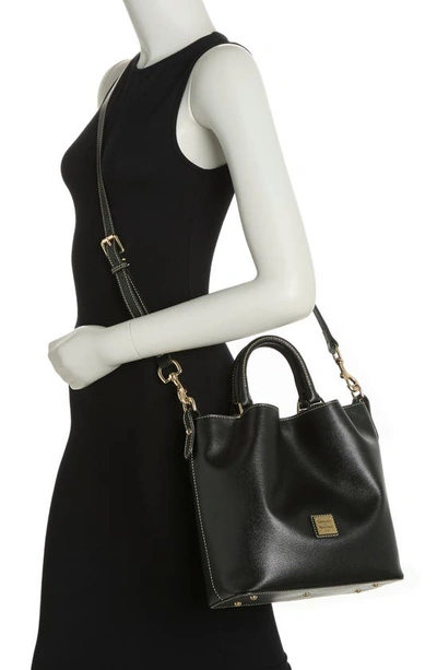 Shop Dooney & Bourke Small Barlow Leather Top Handle Bag In Black
