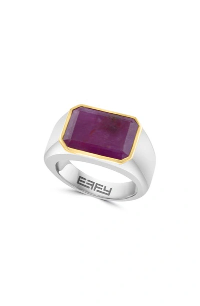 Shop Effy Sterling Silver Ruby Ring In Red