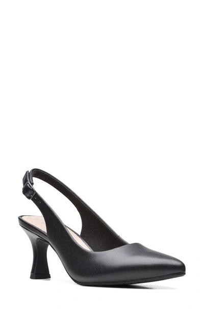 Shop Clarks Kataleyna Step Slingback Pump In Black Leather