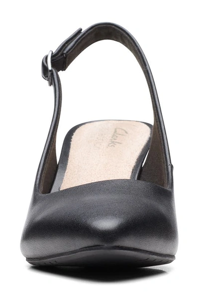 Shop Clarks Kataleyna Step Slingback Pump In Black Leather