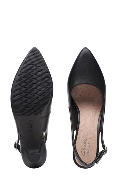 Shop Clarks Kataleyna Step Slingback Pump In Black Leather