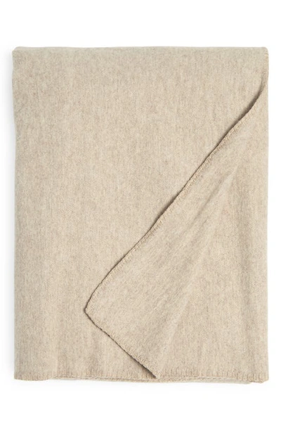 Shop Northpoint Heather Wool Blanket In Oatmeal