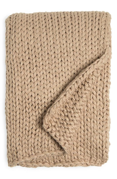 Shop Northpoint Chunky Knit Throw In Taupe