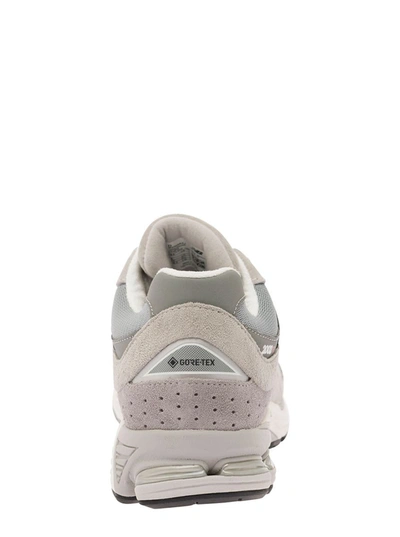 Shop New Balance '2002r' Grey Low Top Sneakers With Logo Patch In Suede Leather Man