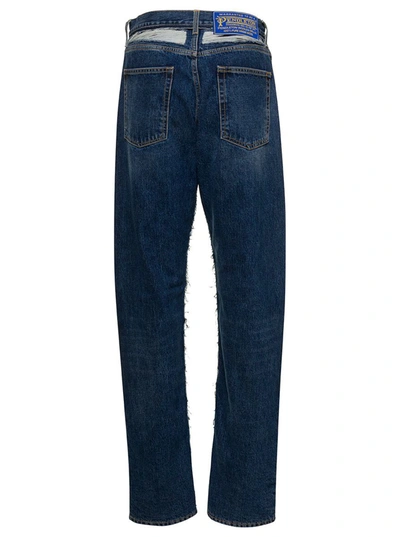 Shop Maison Margiela Blue Five-pocket Jeans With Rips In Cotton Denim Woman