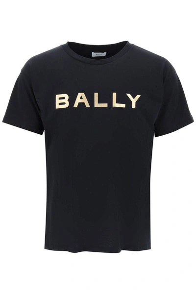 Shop Bally Metallic Logo T-shirt In Black