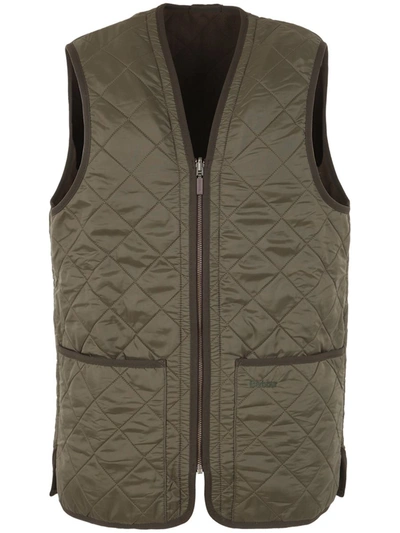 Barbour Sleevelees Quilted Jacket Polarquilt Waist In Green