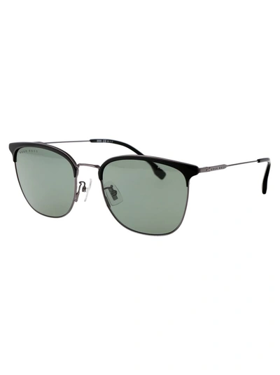 Shop Hugo Boss Boss  Sunglasses In Ansuc Black Dark Ruthenium