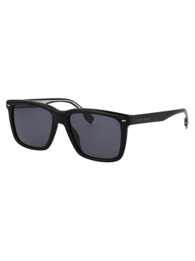 Shop Hugo Boss Boss  Sunglasses In 284ir Black Ruthenium