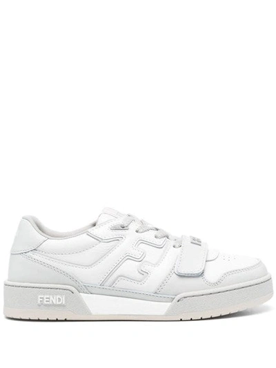 Shop Fendi Women Logo Sneakers In Gray