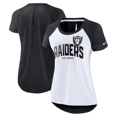 Shop Nike White/heather Scarlet Las Vegas Raiders Back Slit Lightweight Fashion T-shirt