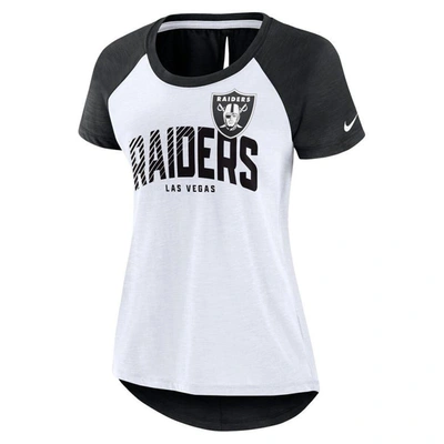 Shop Nike White/heather Scarlet Las Vegas Raiders Back Slit Lightweight Fashion T-shirt