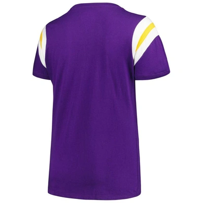 Shop Profile Purple Lsu Tigers Plus Size Striped Tailgate Scoop Neck T-shirt