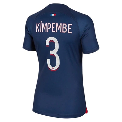 Shop Nike Presnel Kimpembe Navy Paris Saint-germain 2023/24 Home Replica Player Jersey