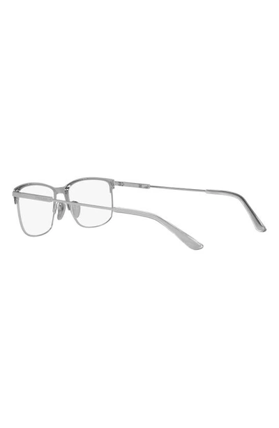 Shop Prada 52mm Rectangular Optical Glasses In Silver