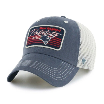Shop 47 ' Navy/natural New England Patriots  Five Point Trucker Clean Up Adjustable Hat