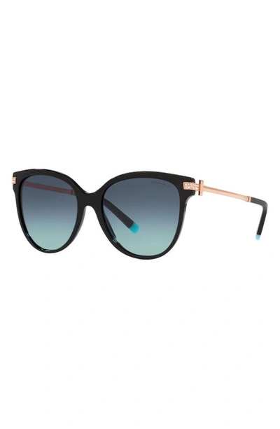 Shop Tiffany & Co 55mm Gradient Pillow Sunglasses In Black