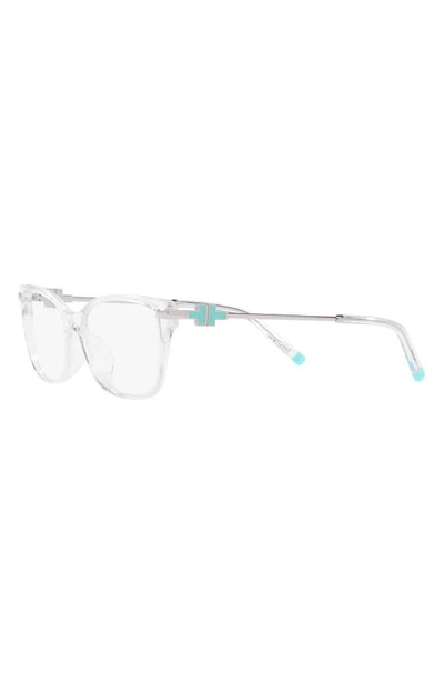 Shop Tiffany & Co 54mm Rectangular Optical Glasses In Clear