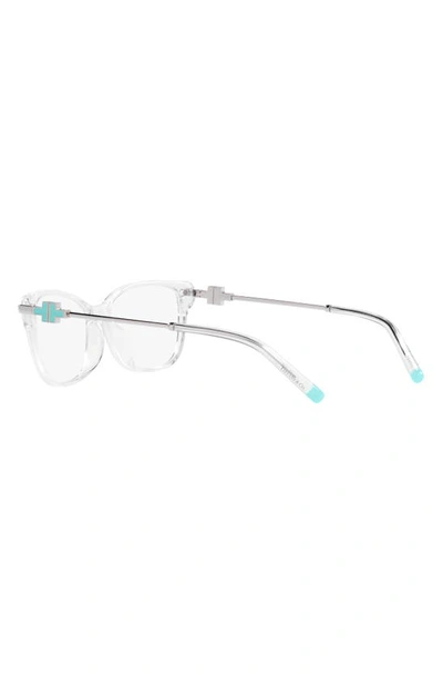 Shop Tiffany & Co 54mm Rectangular Optical Glasses In Clear