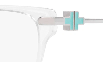 Shop Tiffany & Co 54mm Rectangular Optical Glasses In Clear