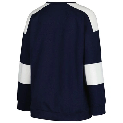 Shop Profile Navy Notre Dame Fighting Irish Plus Size Striped Pullover Sweatshirt