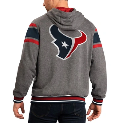 Shop G-iii Sports By Carl Banks Navy/gray Houston Texans Extreme Full Back Reversible Hoodie Full-zip Jac