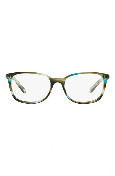 Shop Tiffany & Co 51mm Rectangular Optical Glasses In Turquoise