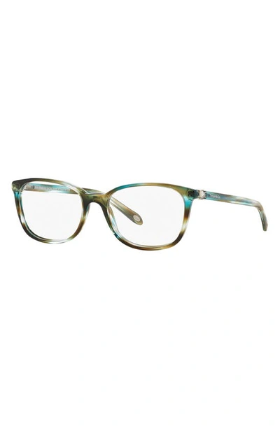 Shop Tiffany & Co 51mm Rectangular Optical Glasses In Turquoise