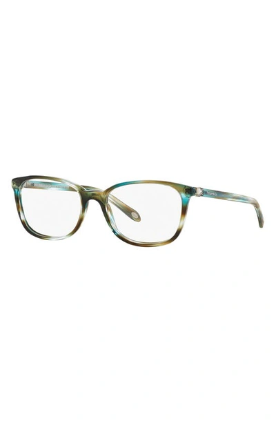 Tiffany & Co 51mm Rectangular Optical Glasses In Turquoise