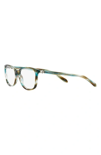 Shop Tiffany & Co 51mm Rectangular Optical Glasses In Turquoise