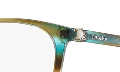 Shop Tiffany & Co 51mm Rectangular Optical Glasses In Turquoise