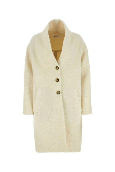 Shop Isabel Marant Étoile Isabel Marant Etoile Woman Ivory Acrylic Blend Sharon Coat In White