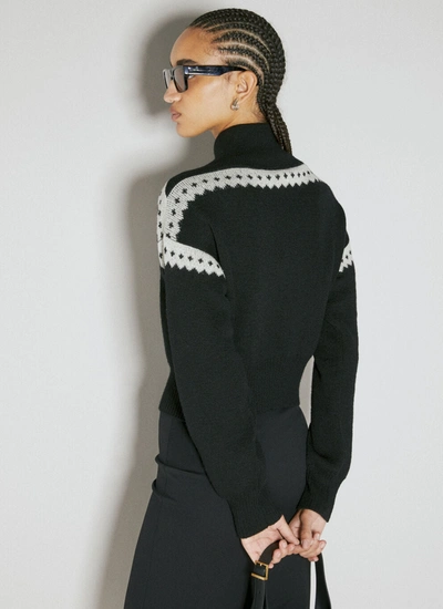 Shop Saint Laurent Women Wool Small V Neck Sweater In Black