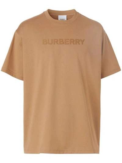 Shop Burberry Logo-print T-shirt In Camel