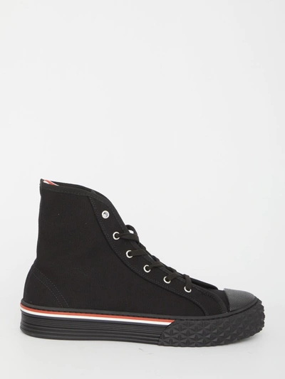 Shop Thom Browne Collegiate High Top Sneakers In Black