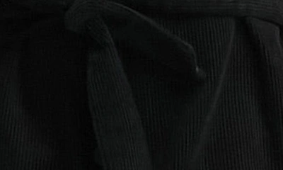 Shop Asos Design Long Sleeve Belted Corduroy Shirtdress In Black