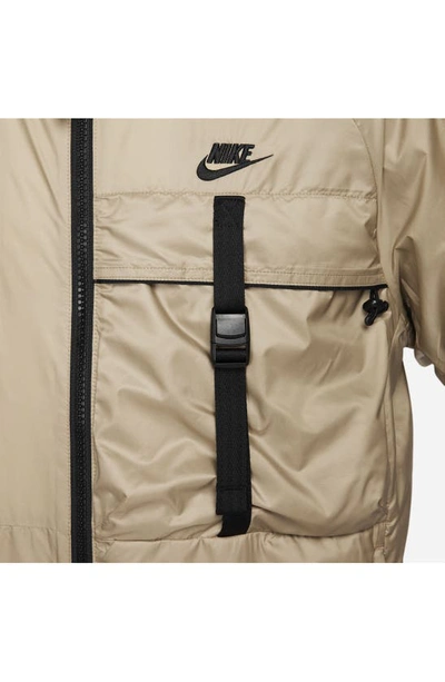 Shop Nike N24 Packable Recycled Polyester Jacket In Khaki/ Black