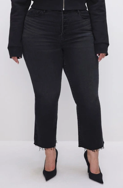 Good American Good Legs Black Cropped Mini Bootcut Jean In Black267