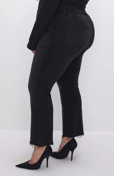 Good American Good Legs Black Cropped Mini Bootcut Jean In Black267