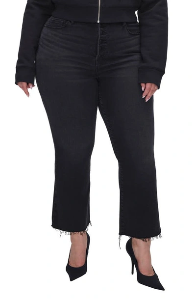 Good American Good Legs Black Cropped Mini Bootcut Jean In Black267