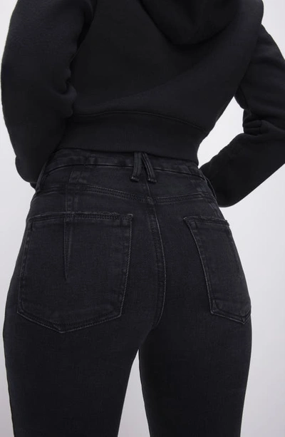 Good American Good Legs Black Cropped Mini Bootcut Jean In Black267