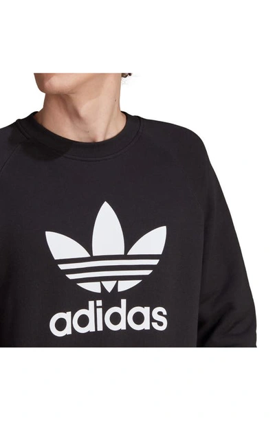 Shop Adidas Originals Adicolor Classics Trefoil Crewneck Sweatshirt In Black