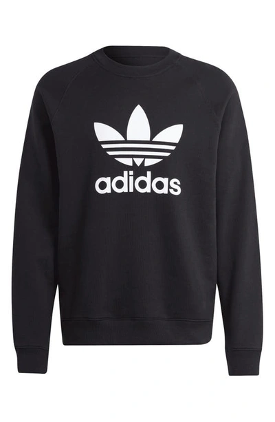 Shop Adidas Originals Adicolor Classics Trefoil Crewneck Sweatshirt In Black