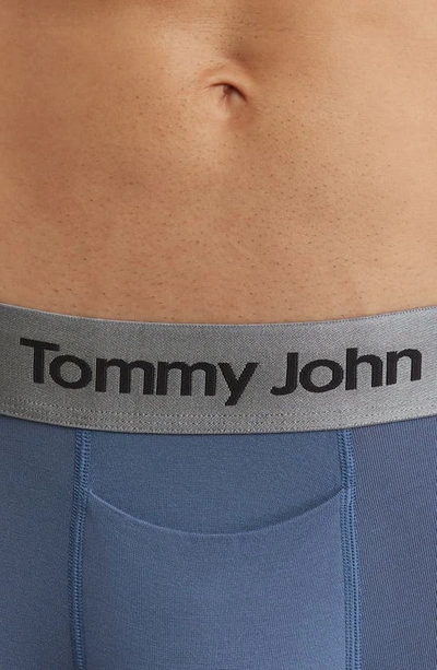 Shop Tommy John Second Skin Boxer Briefs In Vintage Indigo / Cappuccino